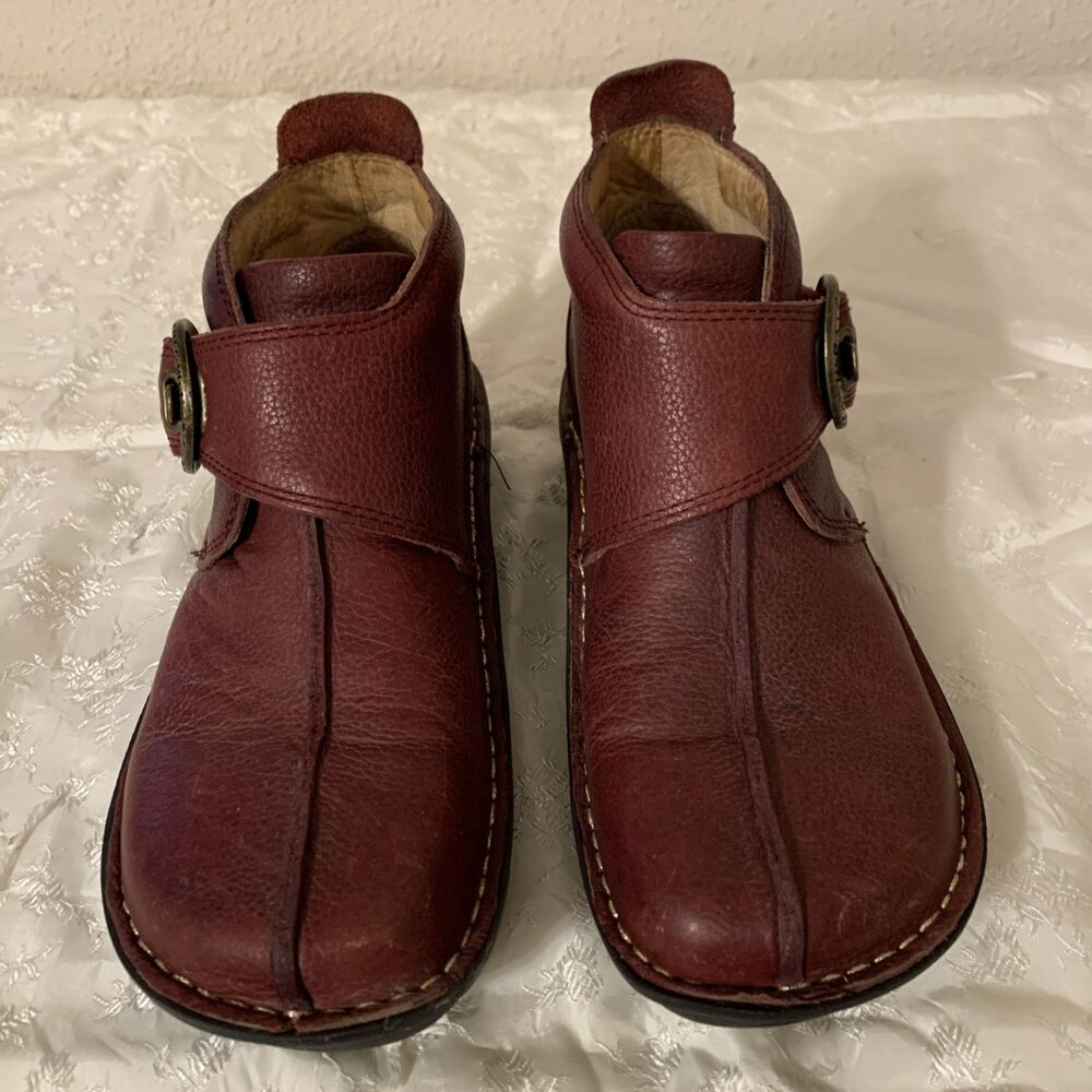 Alegria PG Lite Ankle Boot Womans 8.5 37 Maroon Leather - Picture 2 of 14